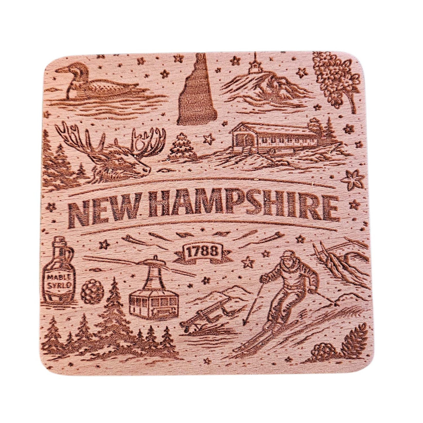 New Hampshire Coaster Design - Glowforge