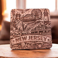 New Jersey Coaster Design - Glowforge