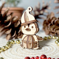 Mini Penguin with a Hat - 3D Christmas Ornament with a Hanging Hole - Glowforge