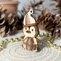 Mini Penguin with a Hat - 3D Christmas Ornament with a Hanging Hole - Glowforge