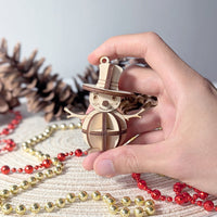 Mini Snowman with a Hat - 3D Christmas Ornament with a Hanging Hole - Glowforge