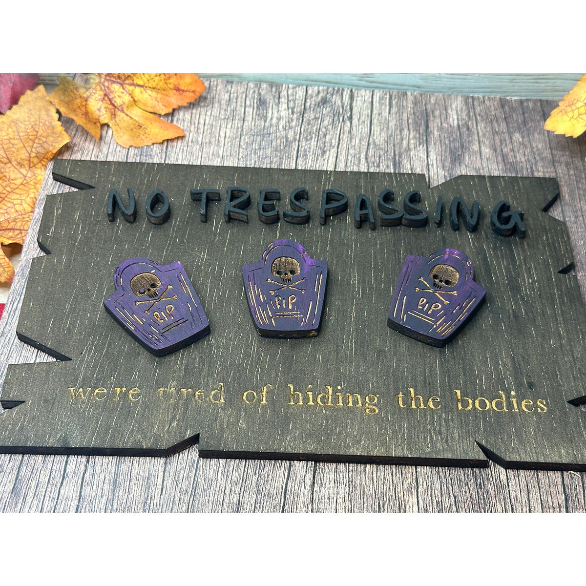 Targa In Metallo Divertente 'No Trespassing We're Tired Of Hiding The Bodies' – 20x30 Cm, Vintage, Fori Preforati, Per Bar, Pub, Camerette, Uomo E Donna