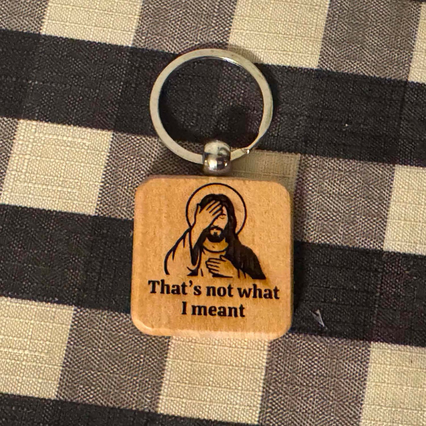 "Not what I meant" Funny Jesus Keychain & Magnet Set - Glowforge