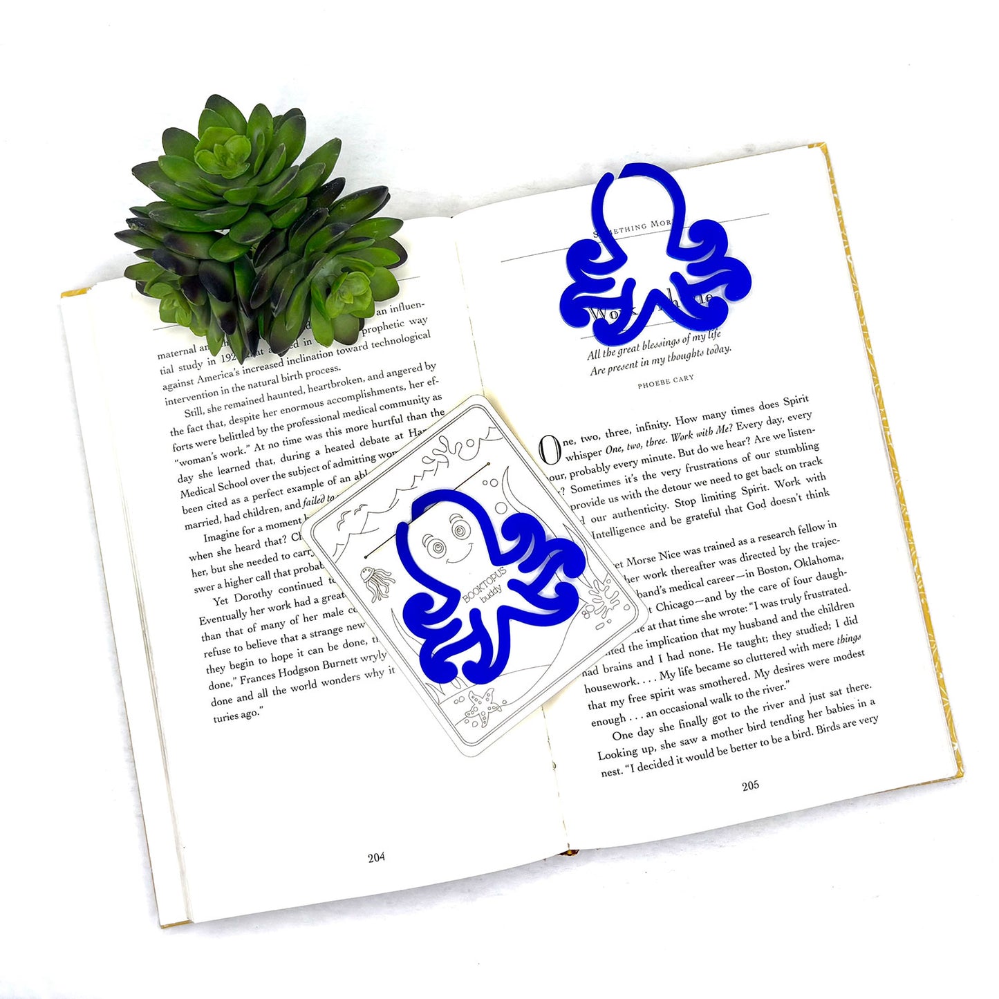 Octopus Shaped Bookmark with Card Backer - Paperclip - Snack Bag Closure - Glowforge