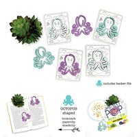 Octopus Shaped Bookmark with Card Backer - Paperclip - Snack Bag Closure - Glowforge