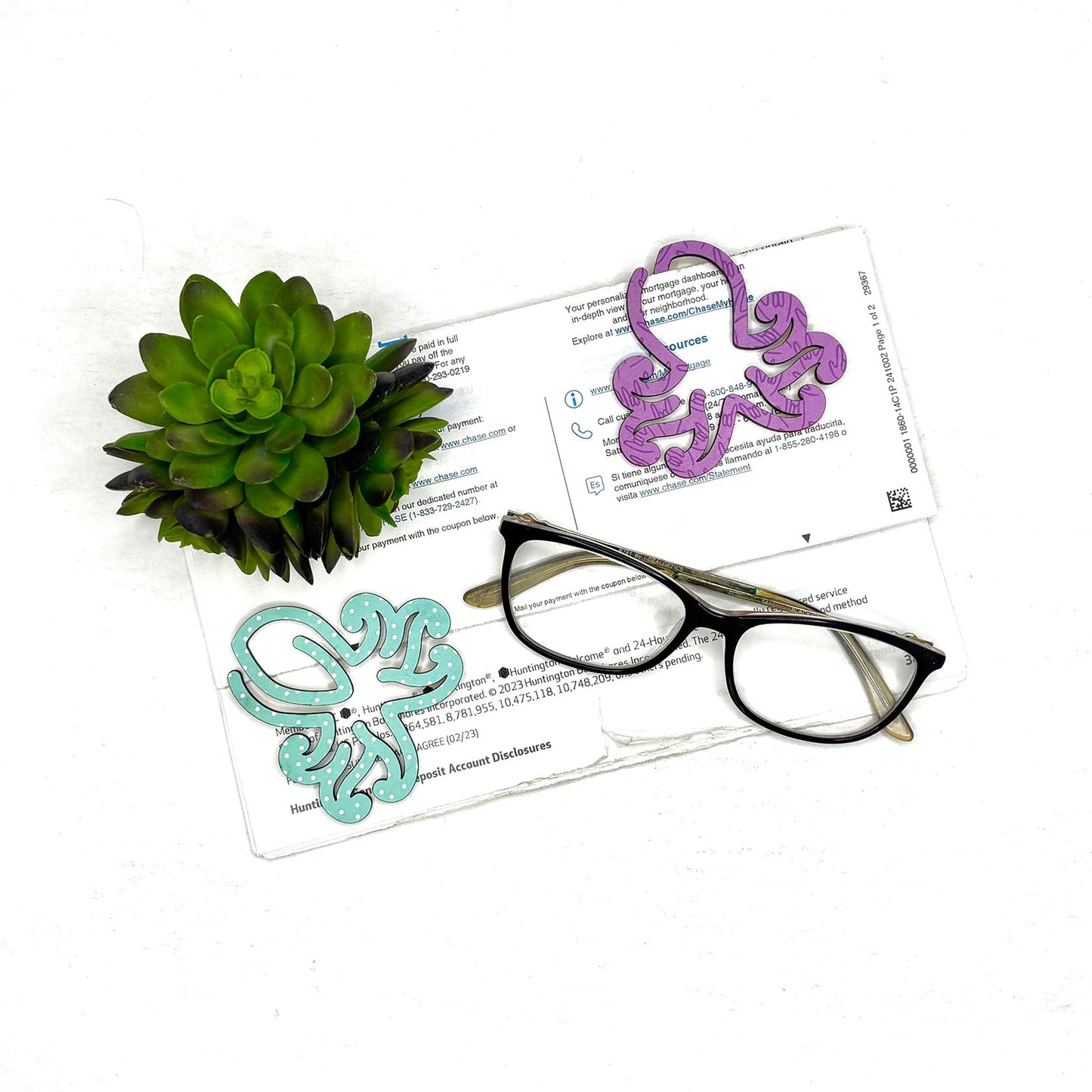 Octopus Shaped Bookmark with Card Backer - Paperclip - Snack Bag Closure - Glowforge