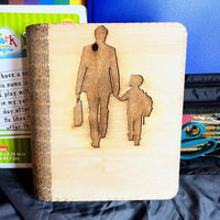 Off to School: Father & Son Keepsake Book Box Cover - Glowforge