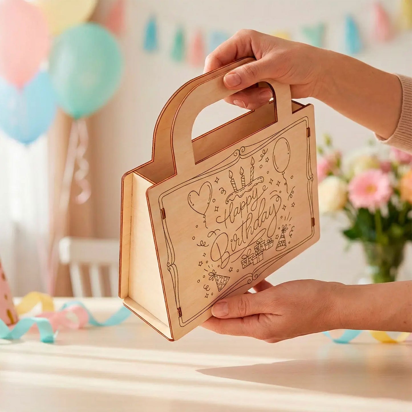 Opening Birthday Gift Bag - Reusable Gift Packaging for Parties - Glowforge
