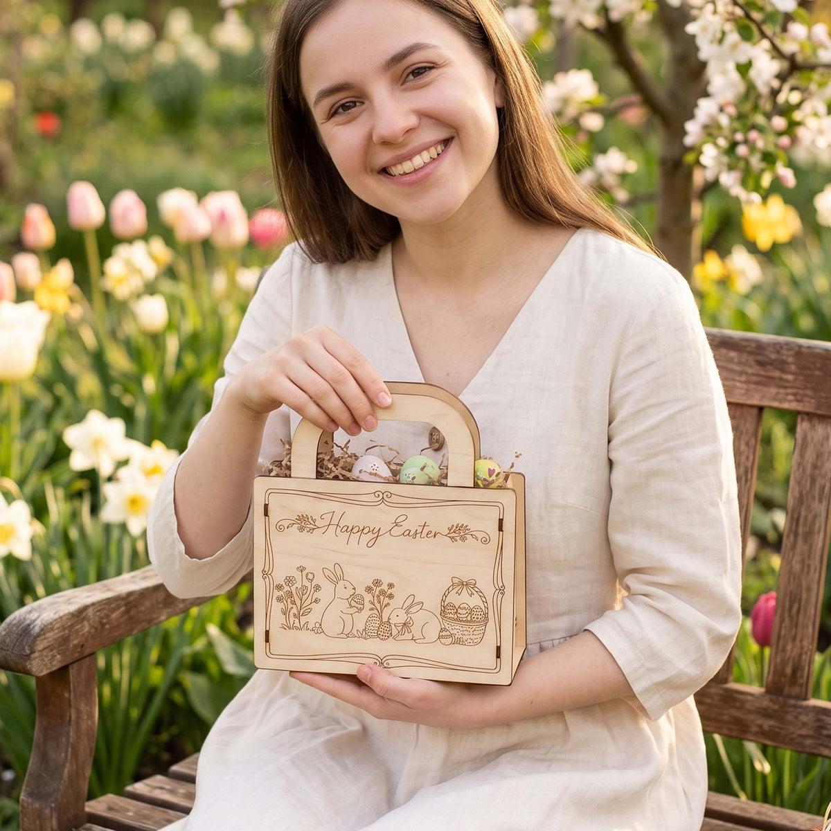 Opening Easter Gift Bag - Reusable Gift Packaging for Treats & Сhocolate Eggs - Glowforge