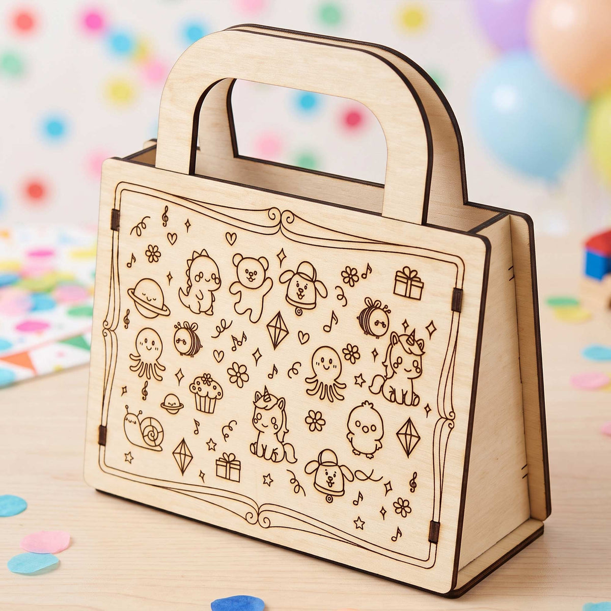 Opening Kids Gift Bag - Cute Animal Reusable Gift Packaging - Glowforge