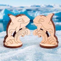 Orca Toy - Wooden Whale Figure for Ocean Play & Painting - Glowforge