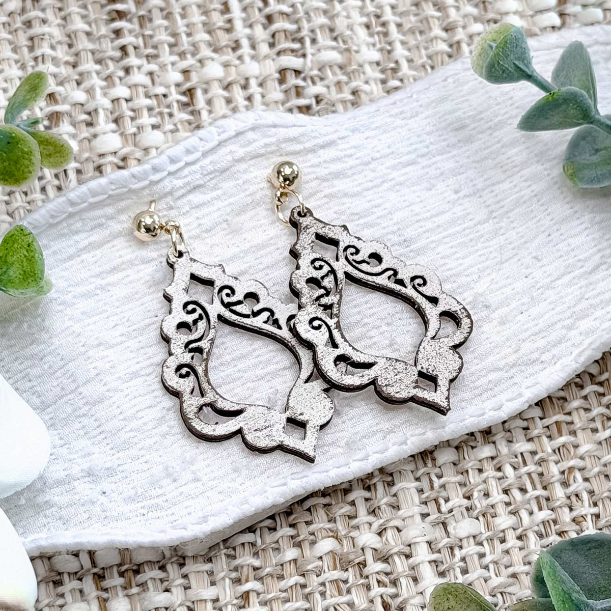 Ornate Filigree Drop Earrings - Glowforge