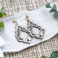 Ornate Filigree Drop Earrings - Glowforge