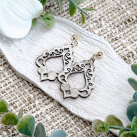 Ornate Filigree Drop Earrings - Glowforge