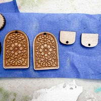 Ornate Floral Arch Dangle Earrings - Glowforge