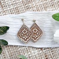Ornate Floral Teardrop Earrings - Glowforge