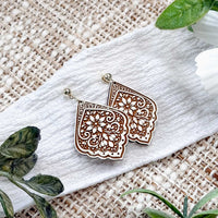 Ornate Floral Teardrop Earrings - Glowforge
