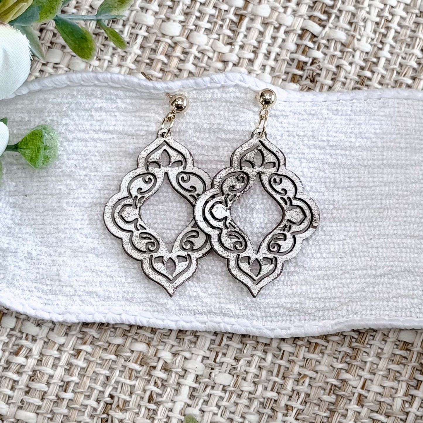Ornate Scrollwork Statement Earrings - Glowforge