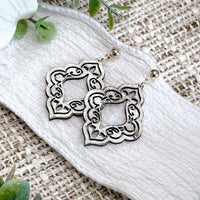 Ornate Scrollwork Statement Earrings - Glowforge