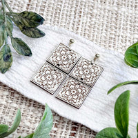 Ornate Tile Pattern Dangle Earrings - Glowforge