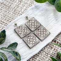Ornate Tile Pattern Dangle Earrings - Glowforge