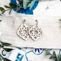 Ornate Tile Teardrop Earrings - Glowforge