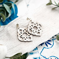 Ornate Tile Teardrop Earrings - Glowforge
