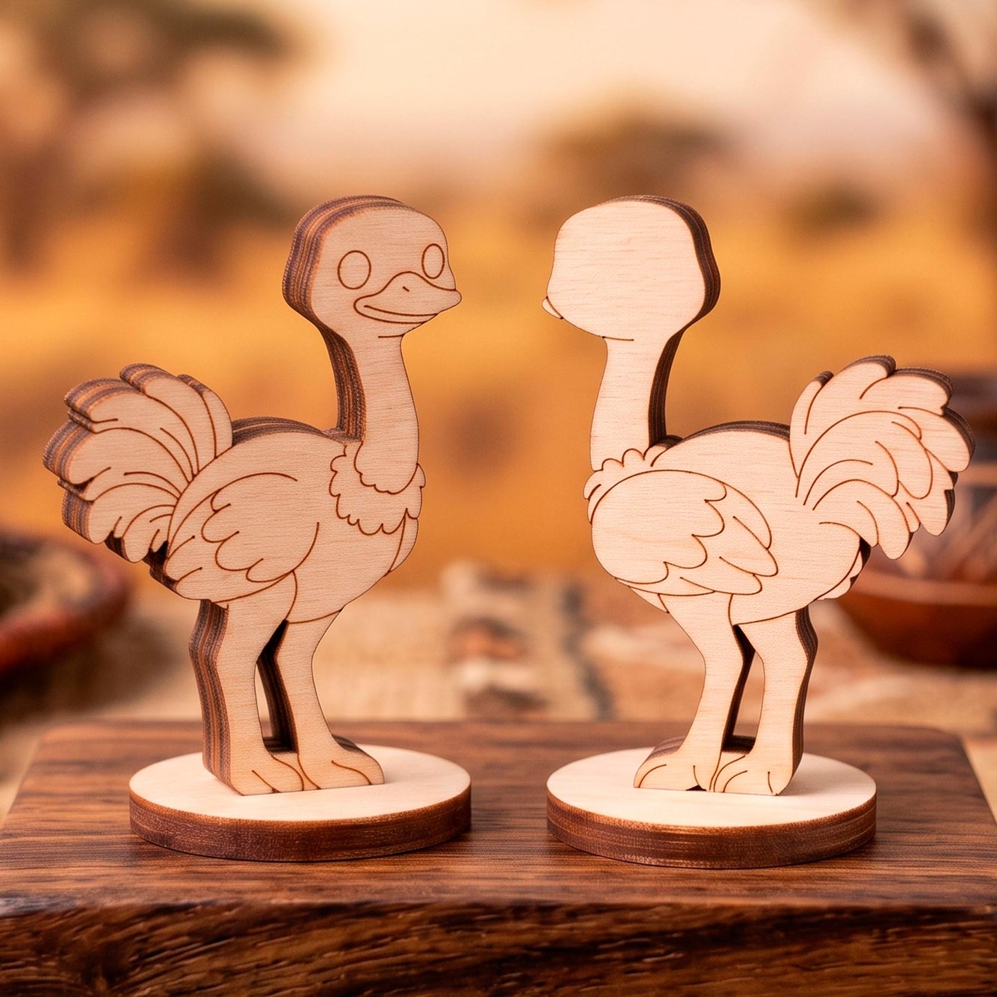 Ostrich Toy - African Safari Bird Figure for Crafts & Painting - Glowforge