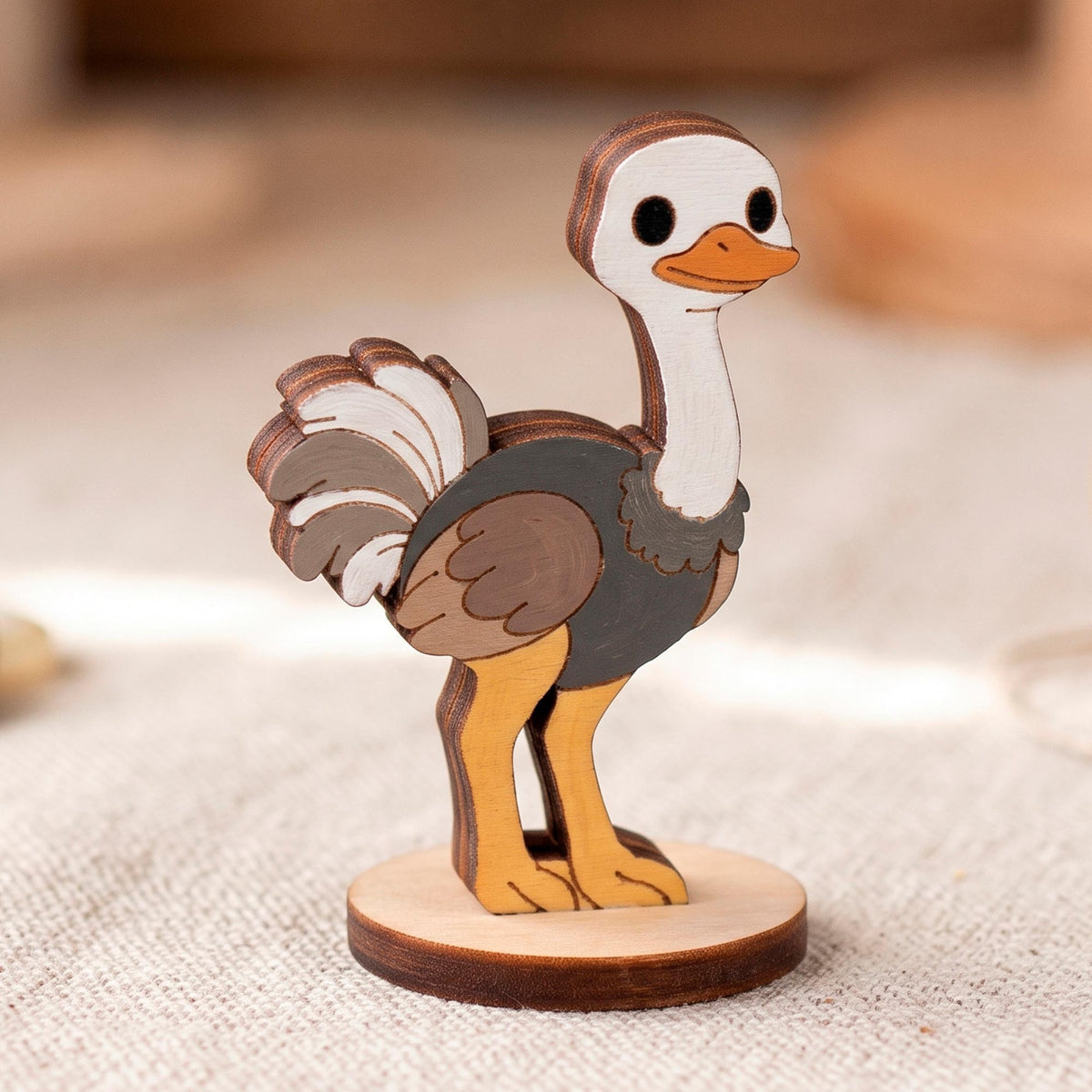 Ostrich Toy - African Safari Bird Figure for Crafts & Painting - Glowforge