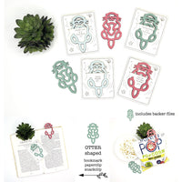 Otter Shaped Bookmark with Card Backer - Paperclip - Snack Bag Closure  - Glowforge