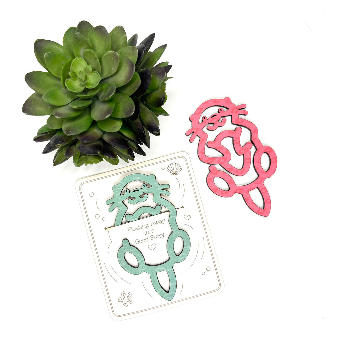 Otter Shaped Bookmark with Card Backer - Paperclip - Snack Bag Closure  - Glowforge