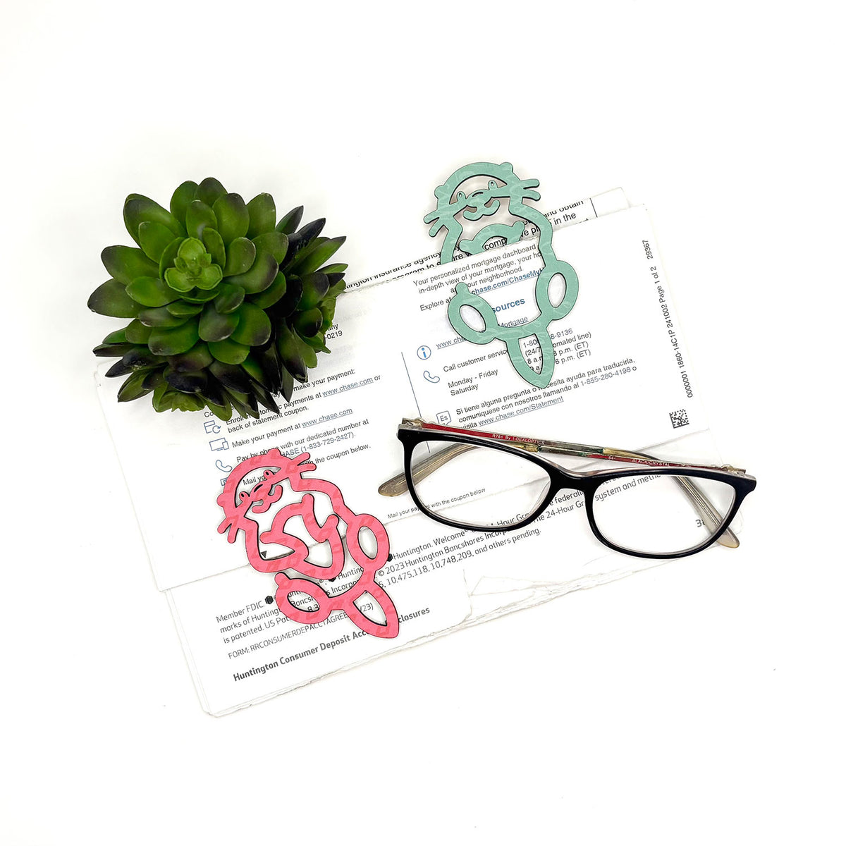Otter Shaped Bookmark with Card Backer - Paperclip - Snack Bag Closure  - Glowforge