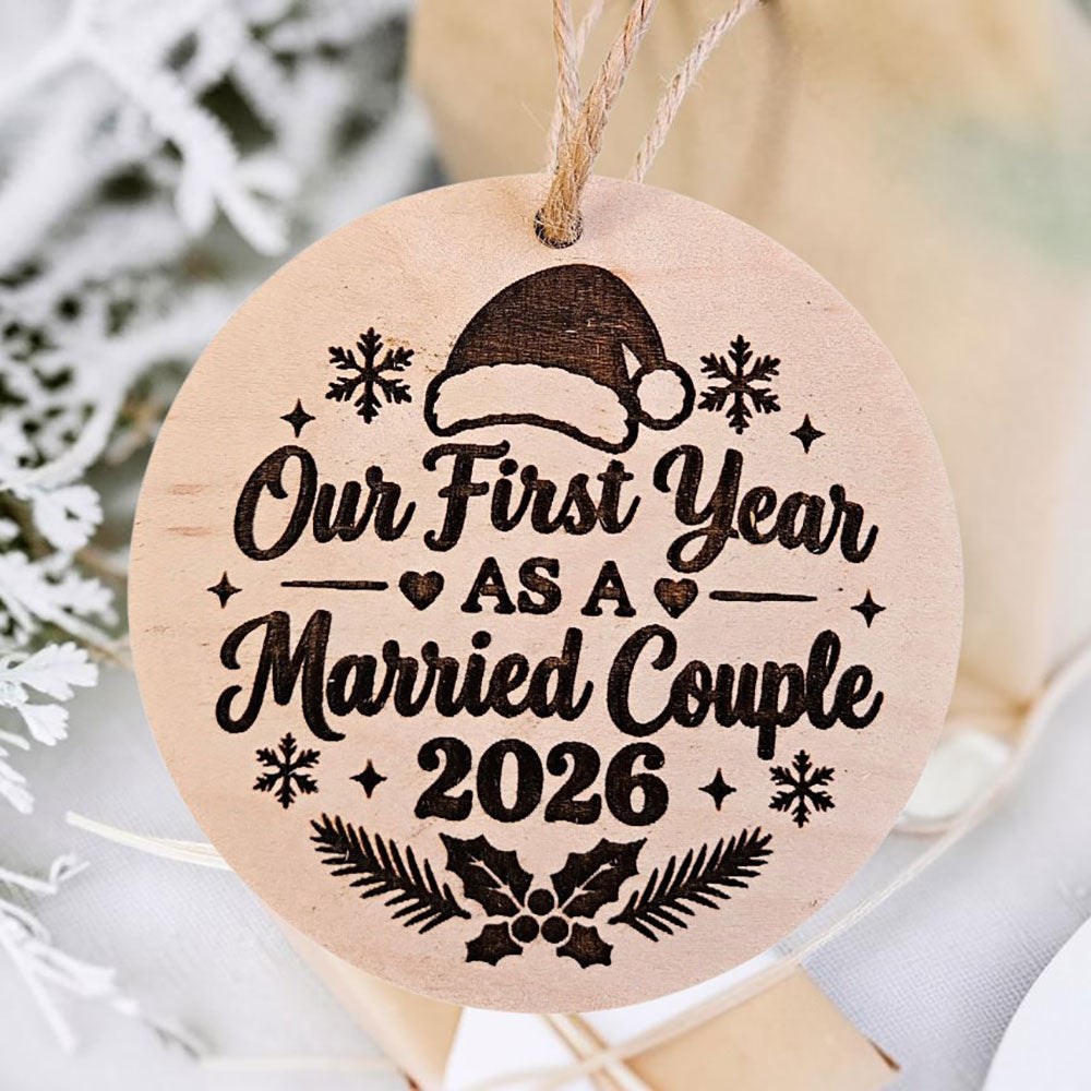 Our First Year As A Married Couple Ornament - Glowforge