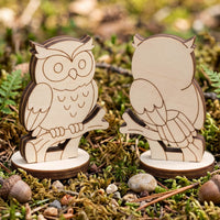 Owl Tabletop Figurine - Wooden Forest Bird for Games & Storytelling - Glowforge