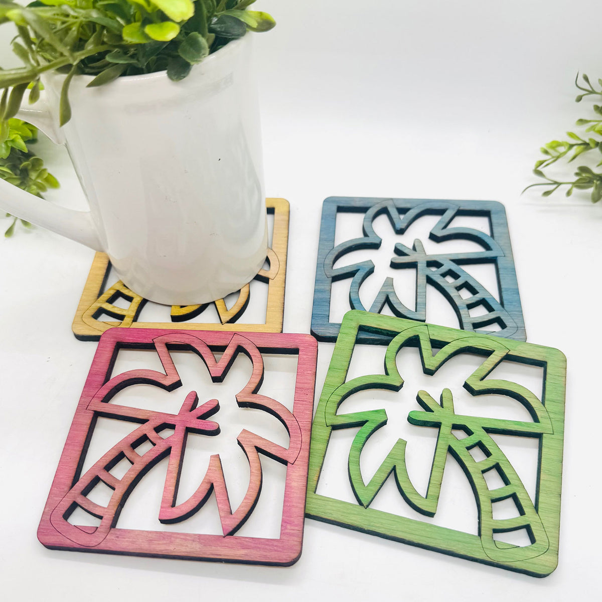 Palm Tree Table Protector (Set of 4) - Glowforge