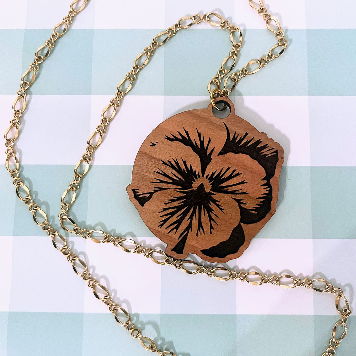 Pansy Necklace Pendant - Glowforge