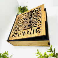 Papa Word Collage Keepsake Box - Father’s Day Memory Box Gift for Dad - Glowforge