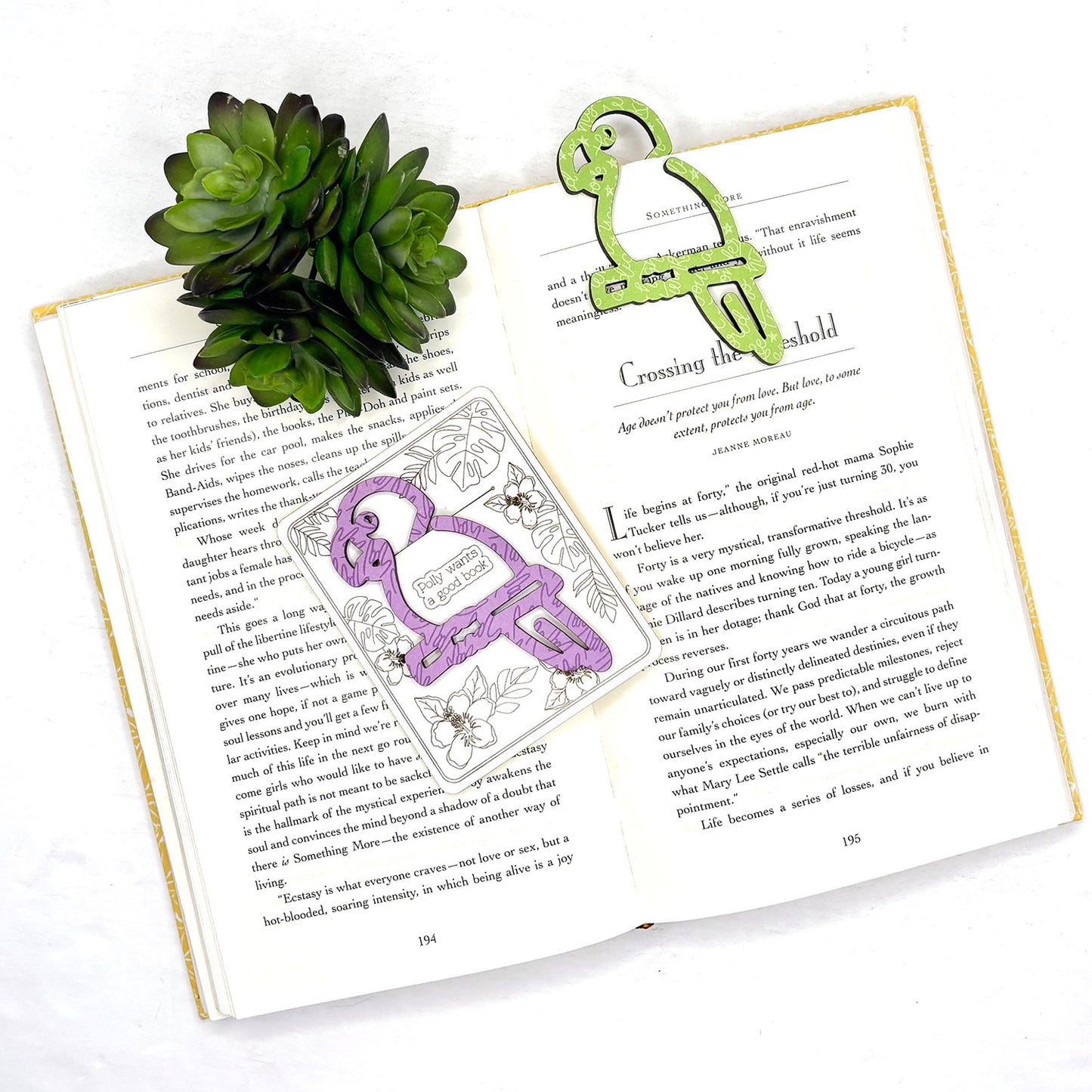 Parrot Shaped Bookmark with Card Backer - Paperclip - Snack Bag Closure - Glowforge