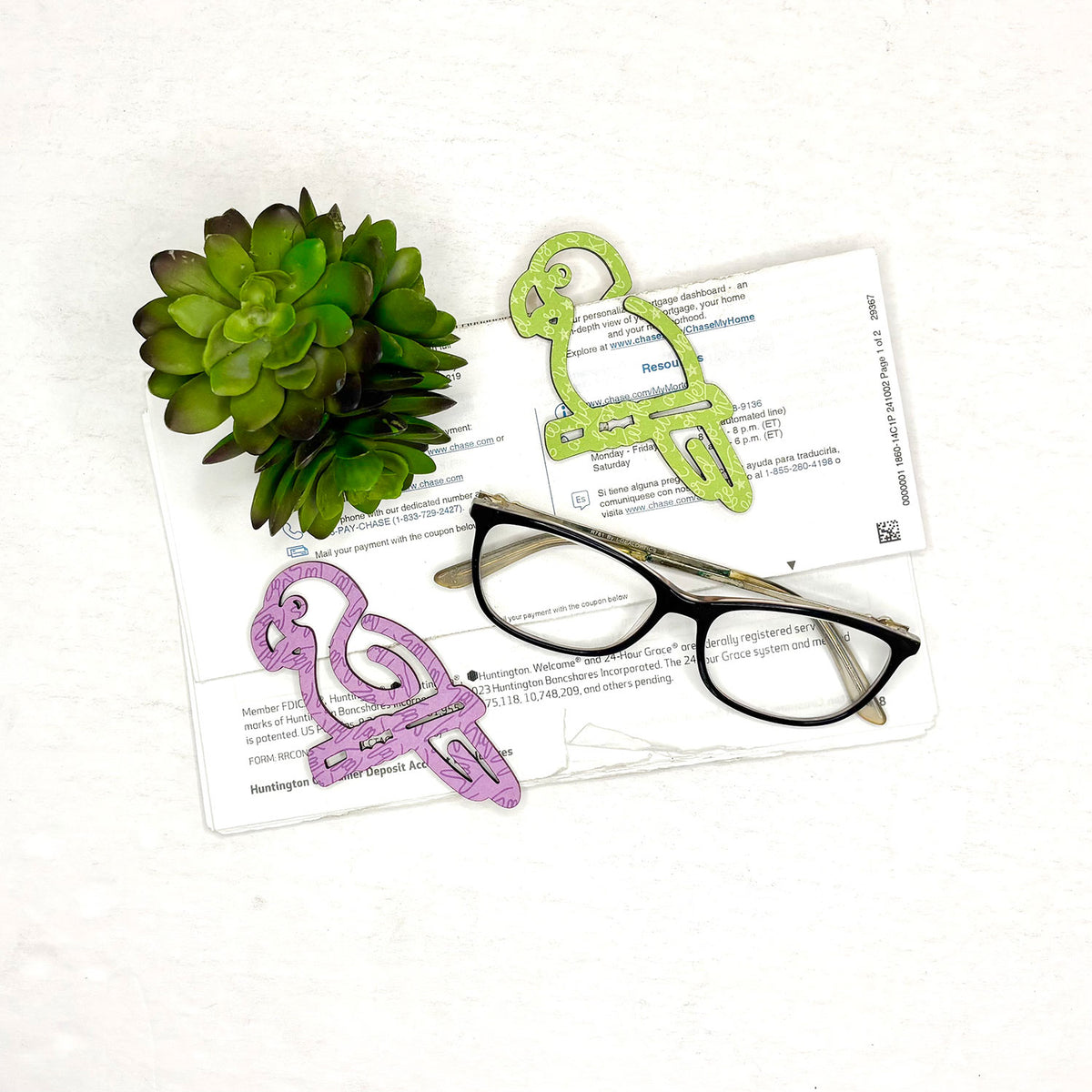 Parrot Shaped Bookmark with Card Backer - Paperclip - Snack Bag Closure - Glowforge
