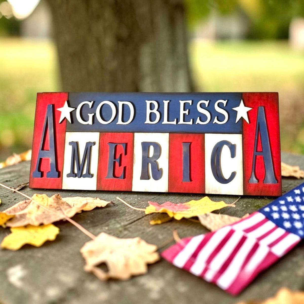 Patriotic America Sign or Shelf Leaner - Glowforge