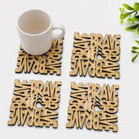 Patriotic BRAVE Coaster With Eagle (Set of 4) - Glowforge