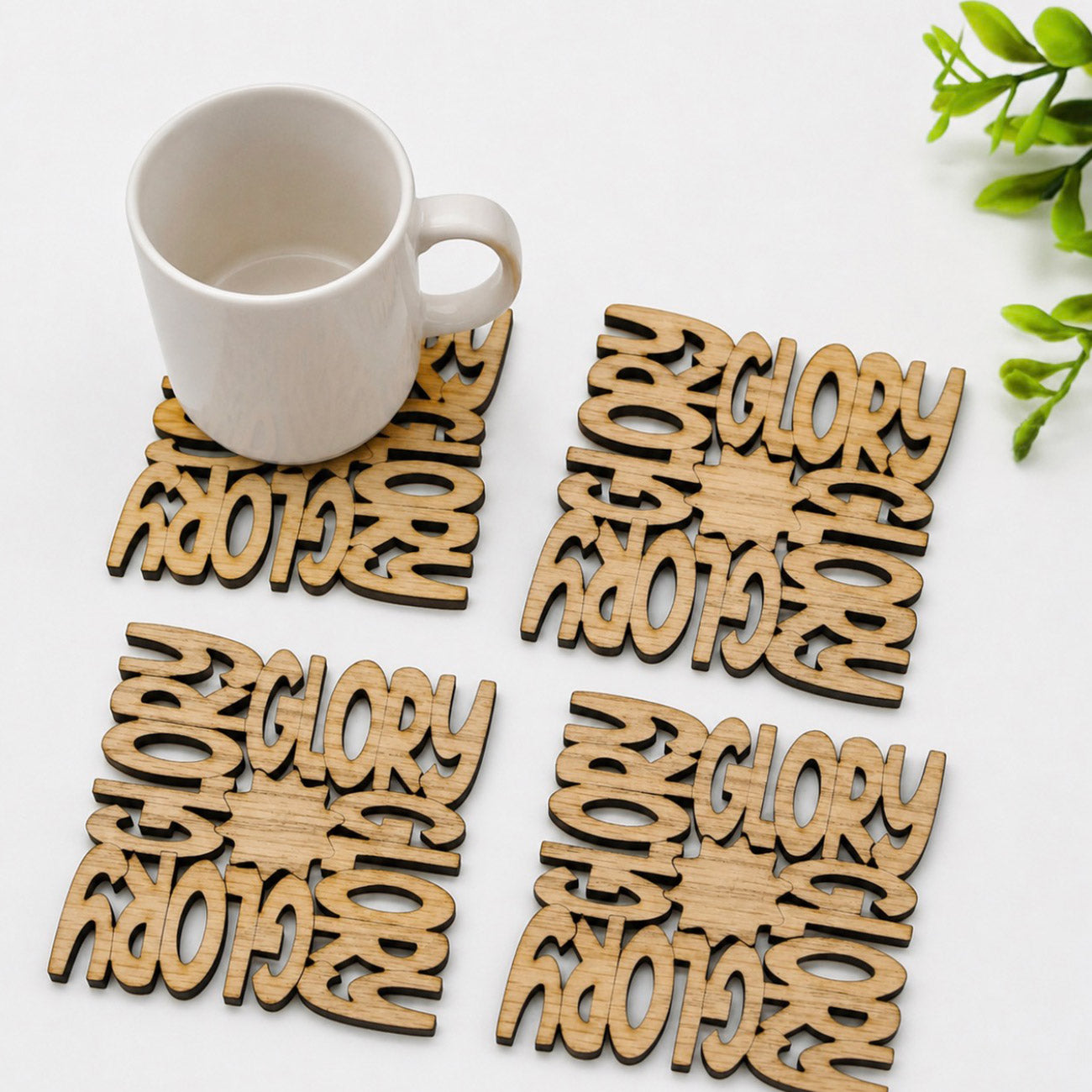 Patriotic GLORY Coaster With Star (Set of 4) - Glowforge