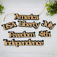 Patriotic Layered Banner Words (Set of 8) - Glowforge
