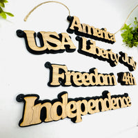 Patriotic Layered Banner Words (Set of 8) - Glowforge