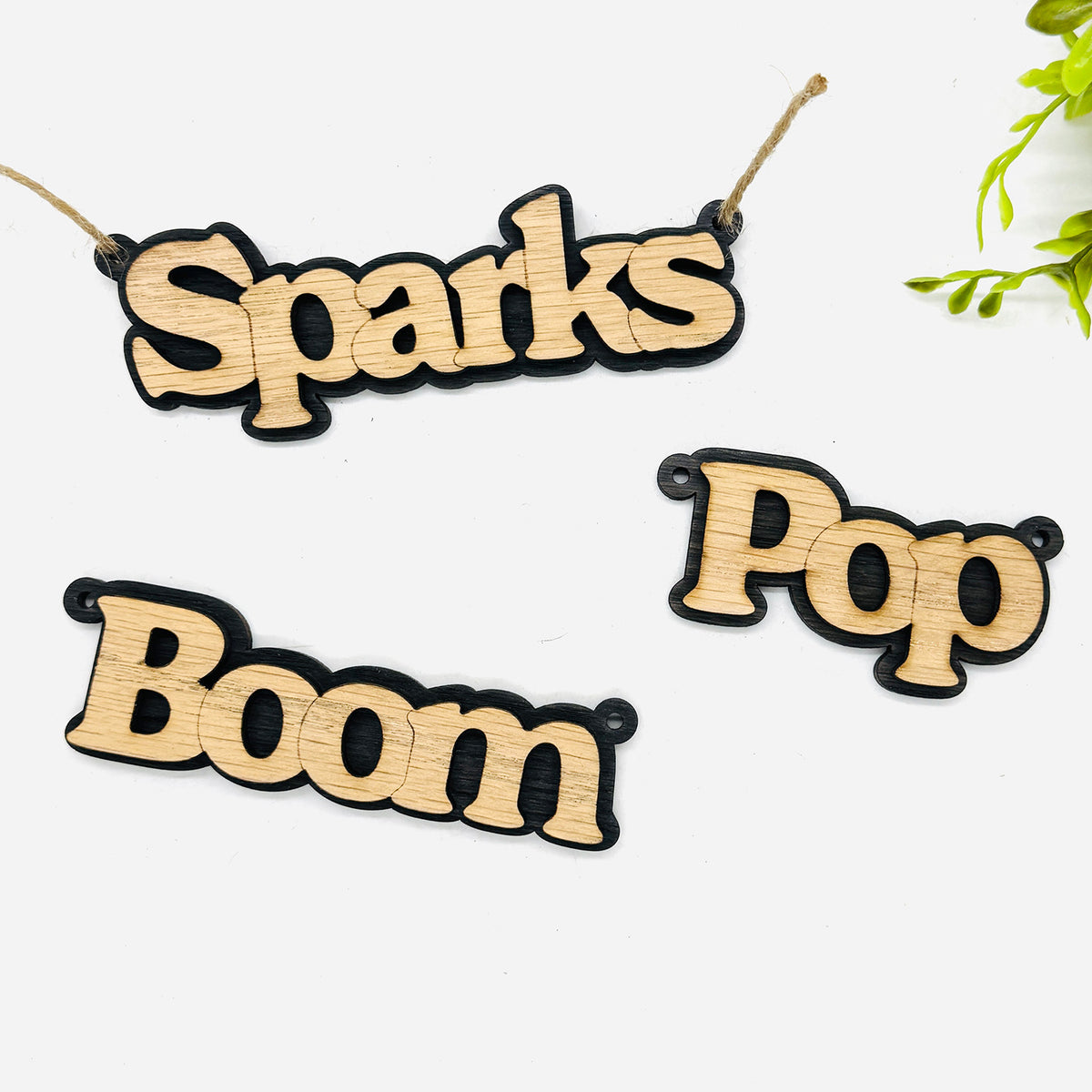 Patriotic Layered Firework Words Banner (Set of 3) - Glowforge