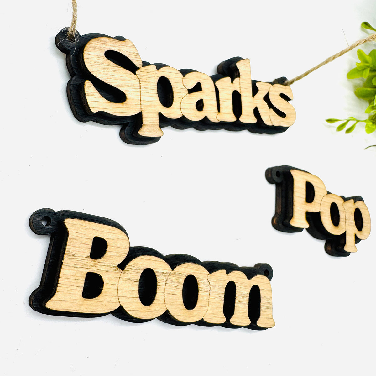 Patriotic Layered Firework Words Banner (Set of 3) - Glowforge