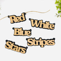 Patriotic Layered Red White Blue Banner (Set of 5) - Glowforge