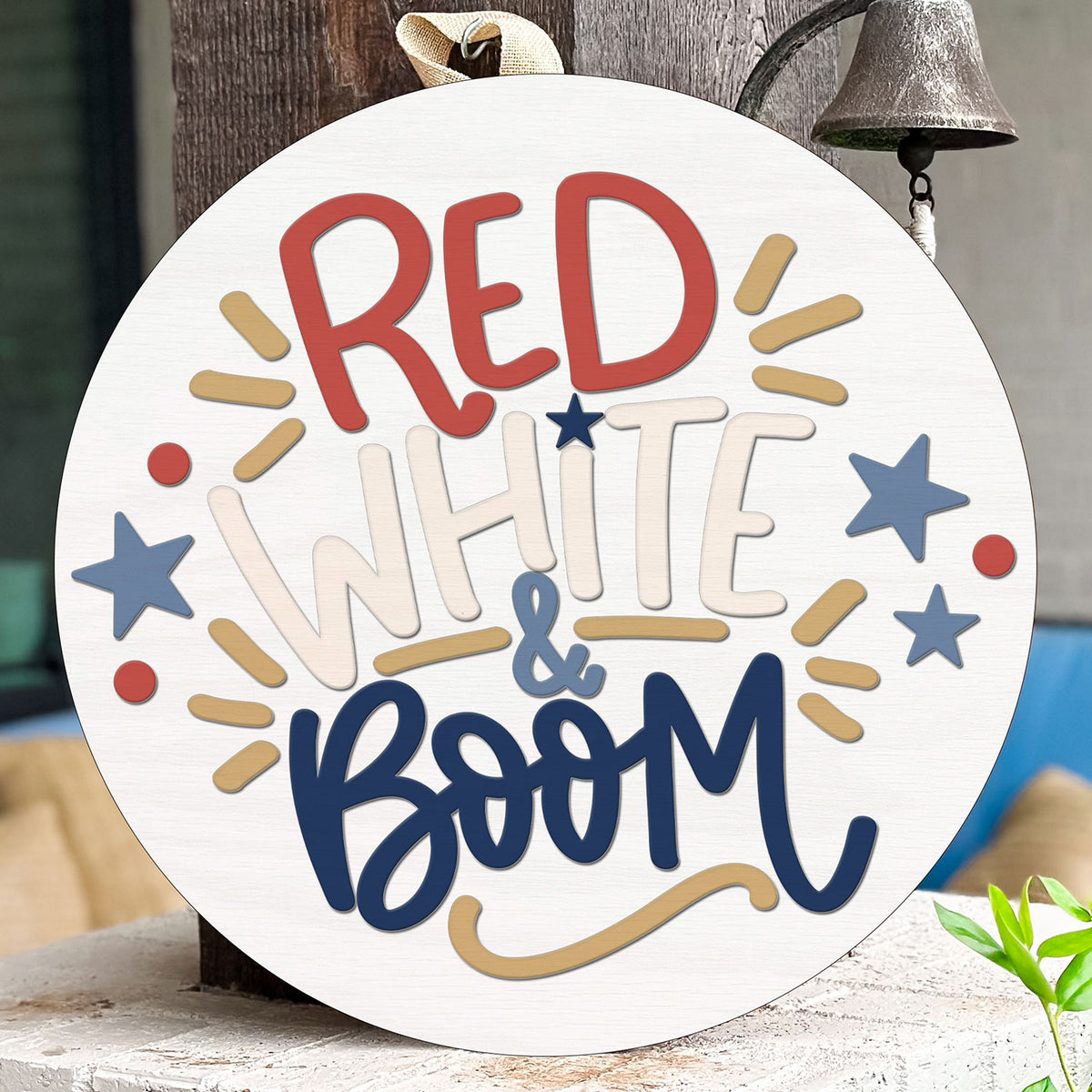 Patriotic Red White And Boom Door Hanger - Glowforge