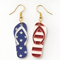 Patriotic Summer Flip Flops Dangle Earrings (Set of 4) - Glowforge