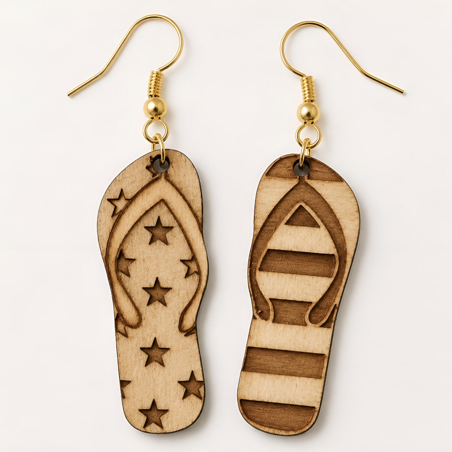 Patriotic Summer Flip Flops Dangle Earrings (Set of 4) - Glowforge